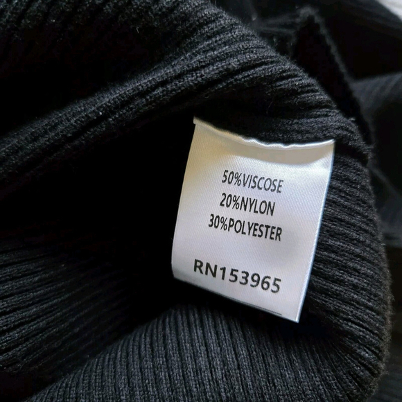 Area Stars Black Ribbed Knit Sweater Midi Dress Small NWT Long Sleeve Office - Picture 6 of 8